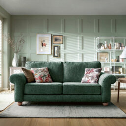 Abakus Direct Ingrid 3 Seater Sofa In Rifle Green - thumbnail 1
