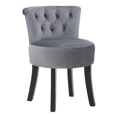 Velvet Vanity Stool With Backrest - image 1