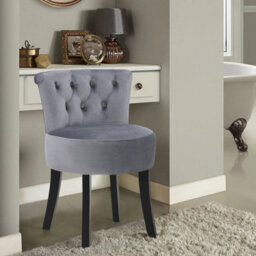 Velvet Vanity Stool With Backrest - thumbnail 4