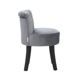 Velvet Vanity Stool With Backrest - thumbnail 3