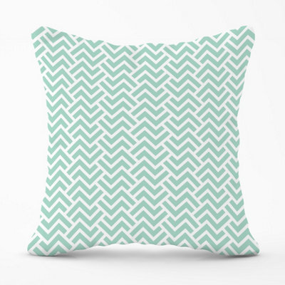 Warren Reed Designer Green Geometric Pattern Outdoor Cushion 45Cm X 45Cm - image 1
