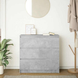 Berkfield Sideboard Concrete Grey 80X35X76 Cm Engineered Wood - thumbnail 3