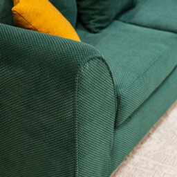 Abakus Direct Jumbo Grid Forest Green 3 Seater Sofa  Plush Comfort With Deeply Padded Cushions - thumbnail 4