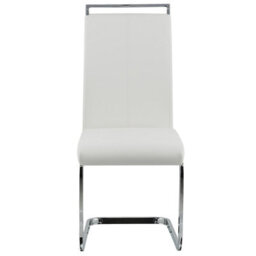 Beliani Set Of 2 Dining Chairs Greedin Faux Leather White - thumbnail 4
