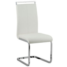 Beliani Set Of 2 Dining Chairs Greedin Faux Leather White - thumbnail 5
