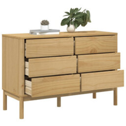 Walplus Chest Of Drawers Floro Wax Brown Solid Wood Pine - thumbnail 4