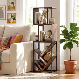 Gainoom 6-Tier Bookshelf Industrial S-Shaped Geometric/tree Bookcase With Open Display Shelves - thumbnail 3