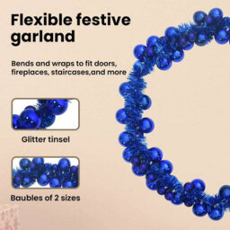 Vidaxl Christmas Ball Garland Blue 186 Cm Polystyrene - thumbnail 8