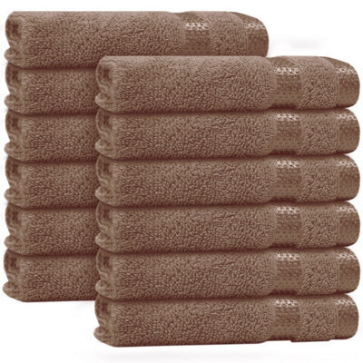 Casabella 12 Pack Flannel Face Cloth - 100% Cotton Face Towels Soft & Absorbent Super Quality Washcloths - image 1