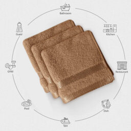 Casabella 12 Pack Flannel Face Cloth - 100% Cotton Face Towels Soft & Absorbent Super Quality Washcloths - thumbnail 3