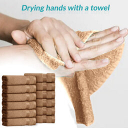 Casabella 12 Pack Flannel Face Cloth - 100% Cotton Face Towels Soft & Absorbent Super Quality Washcloths - thumbnail 6