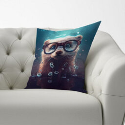 Warren Reed Designer Ferret Splashart Water Cushions 60Cm X 60Cm - thumbnail 2