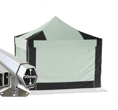 Crocodile Trading 4M X 4M Extreme 50 Commercial Instant Shelter Pop Up Gazebos Frame, Canopy & Sides - Black/silver - image 1