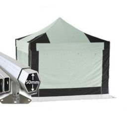 Crocodile Trading 4M X 4M Extreme 50 Commercial Instant Shelter Pop Up Gazebos Frame, Canopy & Sides - Black/silver - thumbnail 1