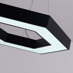 Ener-J Hexaglow Hollow Hexagon Led Light 50W Cct Adjustable Hanging Ceiling Fixture Black 600mm - thumbnail 5