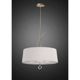 Luminosa Lighting Luminosa Mara Pendant 4 Light E27 Round, French Gold With Ivory White Shade - thumbnail 2
