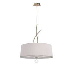 Luminosa Lighting Luminosa Mara Pendant 4 Light E27 Round, French Gold With Ivory White Shade - thumbnail 1