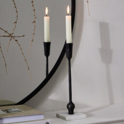 Dibor Antique Black Square Marble Bottom Table Decoration Christmas Candle Holder - thumbnail 1