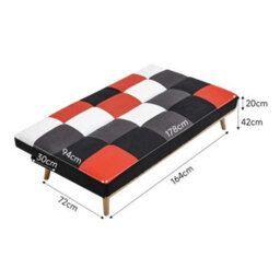Darphe Red 3-Seater Multicolour Checkered Sofa Bed - thumbnail 7