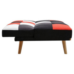 Darphe Red 3-Seater Multicolour Checkered Sofa Bed - thumbnail 4