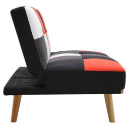 Darphe Red 3-Seater Multicolour Checkered Sofa Bed - thumbnail 3