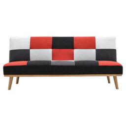 Darphe Red 3-Seater Multicolour Checkered Sofa Bed - thumbnail 2