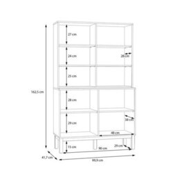 Furniture To Go Wensley Display Cabinet With 2 Doors And 2 Glass Doors In Light Grey And Oak - thumbnail 8