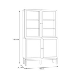 Furniture To Go Wensley Display Cabinet With 2 Doors And 2 Glass Doors In Light Grey And Oak - thumbnail 7