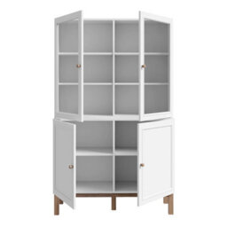 Furniture To Go Wensley Display Cabinet With 2 Doors And 2 Glass Doors In Light Grey And Oak - thumbnail 4