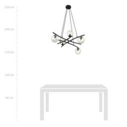 Emibig Lighting Emibig Essa Pendant Lamp 5 X E14 Black With Transparent Shade - thumbnail 5
