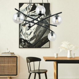 Emibig Lighting Emibig Essa Pendant Lamp 5 X E14 Black With Transparent Shade - thumbnail 3