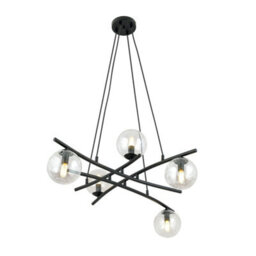Emibig Lighting Emibig Essa Pendant Lamp 5 X E14 Black With Transparent Shade - thumbnail 2