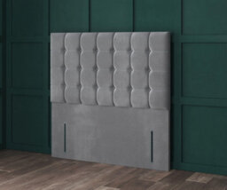 Comfy Deluxe 4Ft Omega With Fabric Matching Buttons   Floorstanding 54Inch Headboard Beige Linen