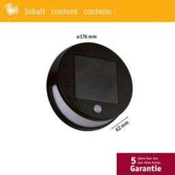 Paulmann 94265 Helena Solar Led Wall Luminaire Round Incl. 1X3 Watt Outdoor Lighting Anthracite Garden Lighting Plastic - thumbnail 4