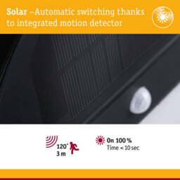 Paulmann 94265 Helena Solar Led Wall Luminaire Round Incl. 1X3 Watt Outdoor Lighting Anthracite Garden Lighting Plastic - thumbnail 6