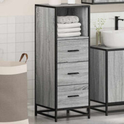 Berkfield Bathroom Cabinet Grey Sonoma 35X37.5X100 Cm Engineered Wood - thumbnail 4