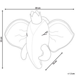 Beliani Kids Wall Decor Elephant Tantor Cotton 33 Cm Grey - thumbnail 3