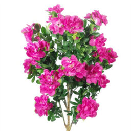 Leaf Artificial 100Cm Premium Azalea Pink Flowers Potted Plant With Gold Metal Planter - thumbnail 4