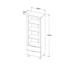 Furneo Display Cabinet Grey White High Gloss Matt Modern Storage Cupboard White Led Lights Enzo 18 - thumbnail 3