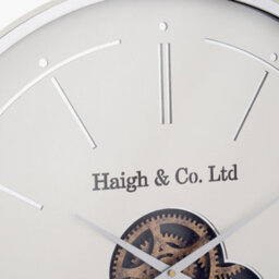 Pacific Lifestyle Ivory And Silver Wood Working Cog Wall Clock - thumbnail 8