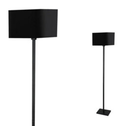 Milagro Napoli Floor Lamp Matt Black And Gold Hand Made High Quality Metal And Fabric Construction - thumbnail 2