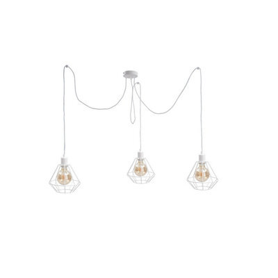 Luminosa Lighting Luminosa Foskal Cluster Pendant Ceiling Light White, 3X E27