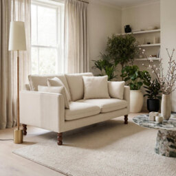 Furniturebox Uk Monroe Beige Chenille Fabric 2 Seater Sofa - thumbnail 7