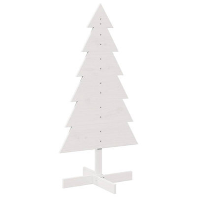 Berkfield Versatile Wooden Christmas Tree For Decoration White 120 Cm Solid Wood Pine - image 1