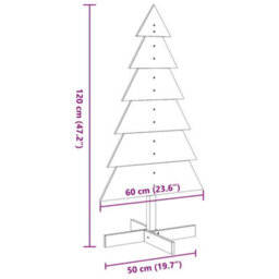 Berkfield Versatile Wooden Christmas Tree For Decoration White 120 Cm Solid Wood Pine - thumbnail 8