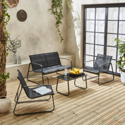 Sweeek - 4-Seater Metal Garden Sofa Set Silvi Anthracite 77X114X76 Cm - thumbnail 7