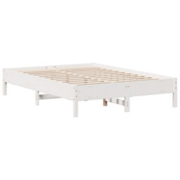 Berkfield Bookcase Bed Without Mattress White 135X190 Cm Double Solid Wood Pine - thumbnail 8