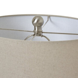 Wyld Haus Banneville White Ceramic Lattice Diamond Ginger Jar Lamp With Linen Shade - thumbnail 4