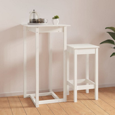 Vidaxl Bar Table White 60X60X110 Cm Solid Wood Pine - image 1