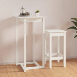 Vidaxl Bar Table White 60X60X110 Cm Solid Wood Pine - thumbnail 1